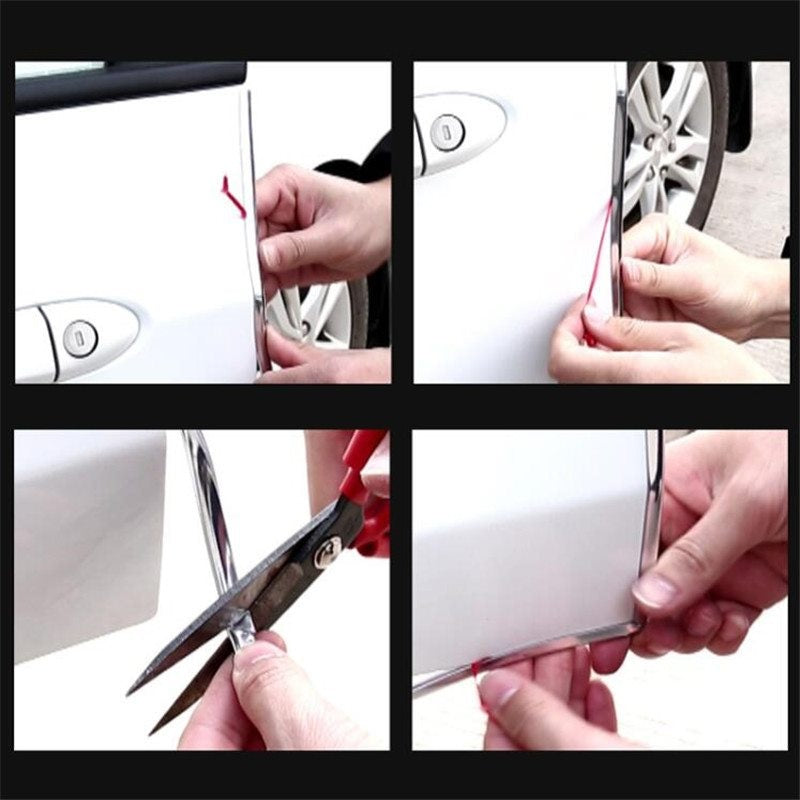 Car Door Edge Scratch Protector DIY Silver Moulding Trim Strips