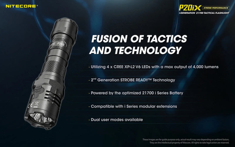 Nitecore P20iX USB-C Rechargeable Tactical Flashlight 4000 Lumens with NL2150HPi 5000mAh Battery Self-defense Troch Light